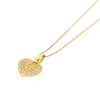 Collana con pendente in oro giallo cuore con zircone