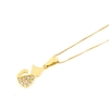 Collana con pendente gatto in oro giallo e zirconi