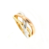 Anello nei tre colori dell'oro ad intreccio