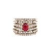 Anello a fascia con rubino e diamanti