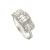 Anello trilogy con diamanti baguettes
