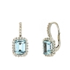 Orecchini pendenti con acquemarine e giro di diamanti