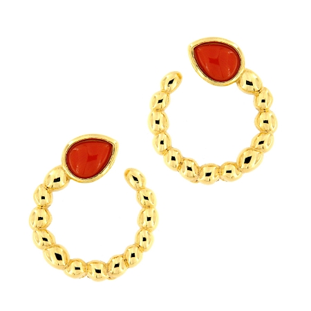 Orecchini a serpente in argento e corallo