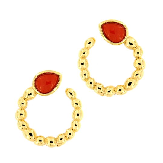 Orecchini a serpente in argento e corallo