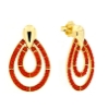 Orecchini pendenti in argento e corallo