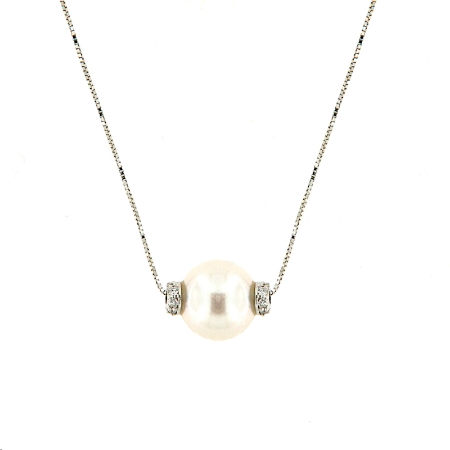 Collana in oro con perla e diamanti