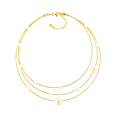 Choker in argento e perle