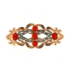 Spilla in argento stile antico con corallo