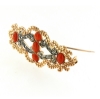 Spilla in argento stile antico con corallo