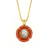 Collana in argento con pendente in cammeo e corallo