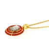 Collana in argento con pendente in cammeo e corallo
