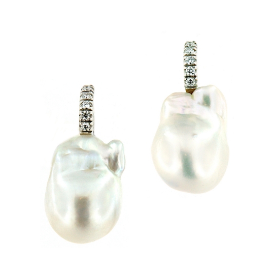 Orecchini con perle barocche e diamanti