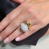 Anello contrariè in argento e zirconi