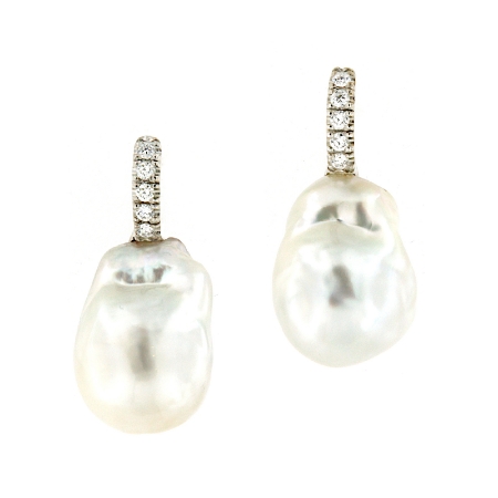 Orecchini con perle barocche e diamanti