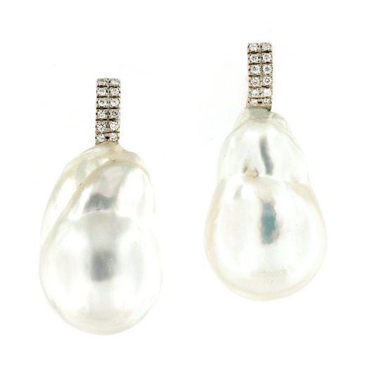 orecchini diamanti e perle barocche