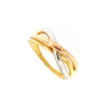 Anello nei tre colori dell'oro ad intreccio