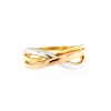 Anello nei tre colori dell'oro ad intreccio