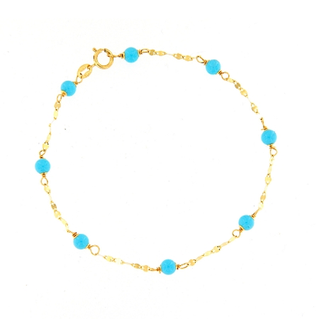 Bracciale in oro e turchese