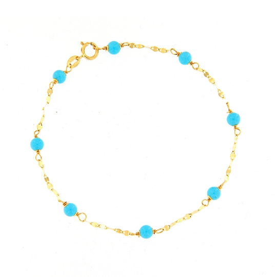 Bracciale in oro e turchese
