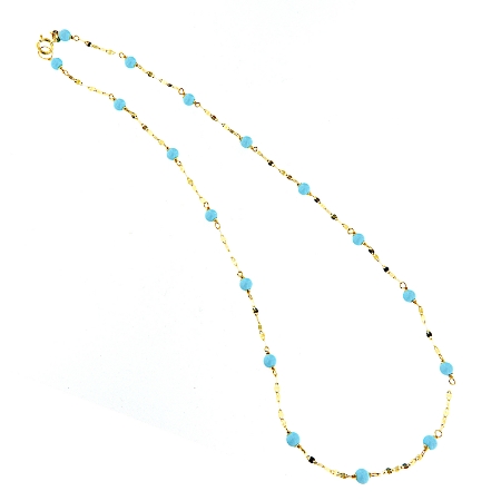 Collana in oro e turchese