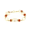 Bracciale in oro perle e corallo