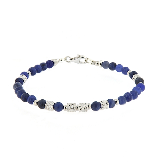 Bracciale in argento e sodalite