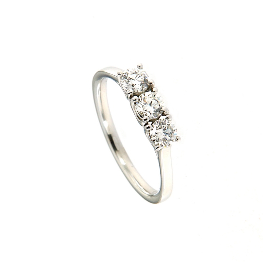Anello trilogy con diamanti