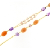 Collana lunga in argento perle ametista e moonstone