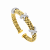Bracciale rigido in argento dorato e zirconi