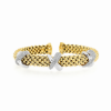 Bracciale rigido in argento dorato e zirconi