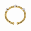 Bracciale rigido in argento dorato e zirconi