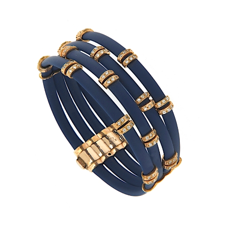 Bracciale in caucciù ed argento