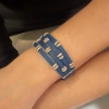 Bracciale in argento e caucciù 