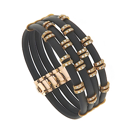 Bracciale in caucciù ed argento