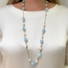 Collana in argento acquamarina e perle