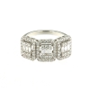 Anello trilogy con diamanti baguette e brillante