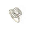 Anello con diamanti baguette e brillante