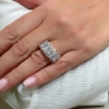 Anello trilogy con diamanti baguette e brillante