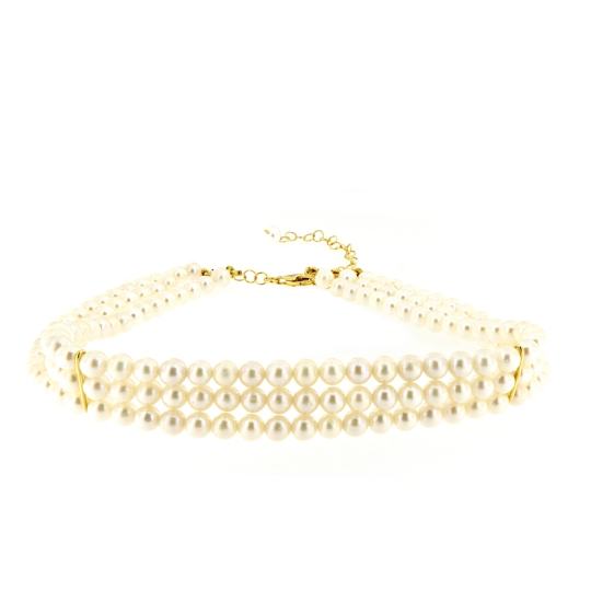 Choker a tre fili di perle