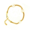 Bracciale in argento a maglia tubolare e perle 
