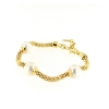Bracciale in argento a maglia tubolare e perle 