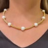 collana corta in argento e perle