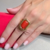 Anello in argento e corallo