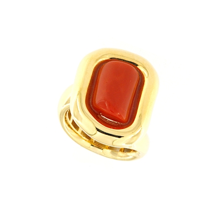 Anello in argento e corallo