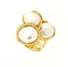 Anello in argento dorato perle e zirconi