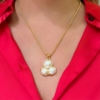 collana con pendente in argento perle e zirconi