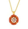 Collana in argento con pendente in cammeo e corallo