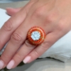 Anello in argento cammeo e corallo		