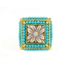 anello in argento quadrato con cammeo e turchese