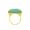 anello in argento quadrato con cammeo e turchese